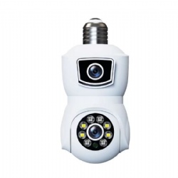 Indoor 360 Degree Dual Lens Bulb Camera